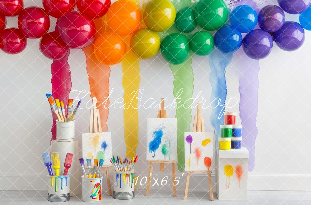 Kate Balloons Rainbow Art Paint Party Backdrop Designed by Mini MakeBelieve - Image 5