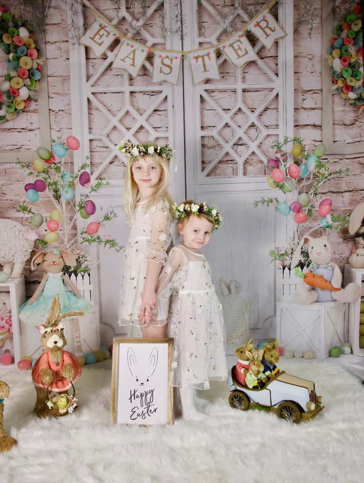 Kate Barn Door Colorful Egg Easter Backdrop for Photography - Image 12