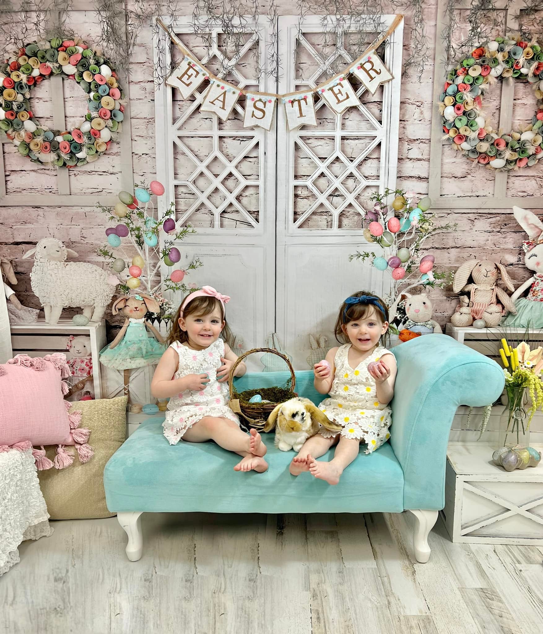 Kate Barn Door Colorful Egg Easter Backdrop for Photography - Image 7