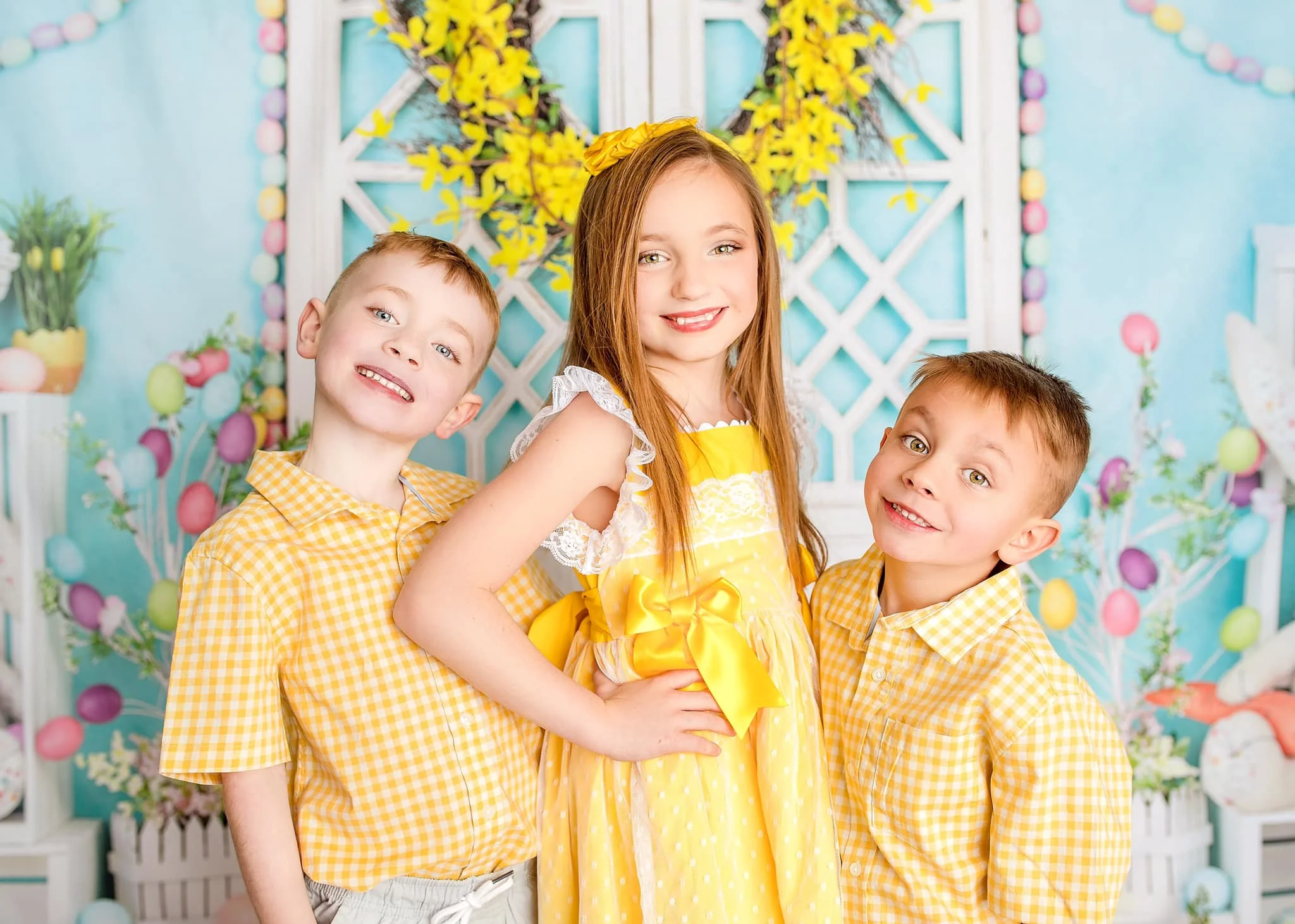 Kate Barn Door Easter Colorful Egg Cake Smash Backdrop for Photography - Image 10