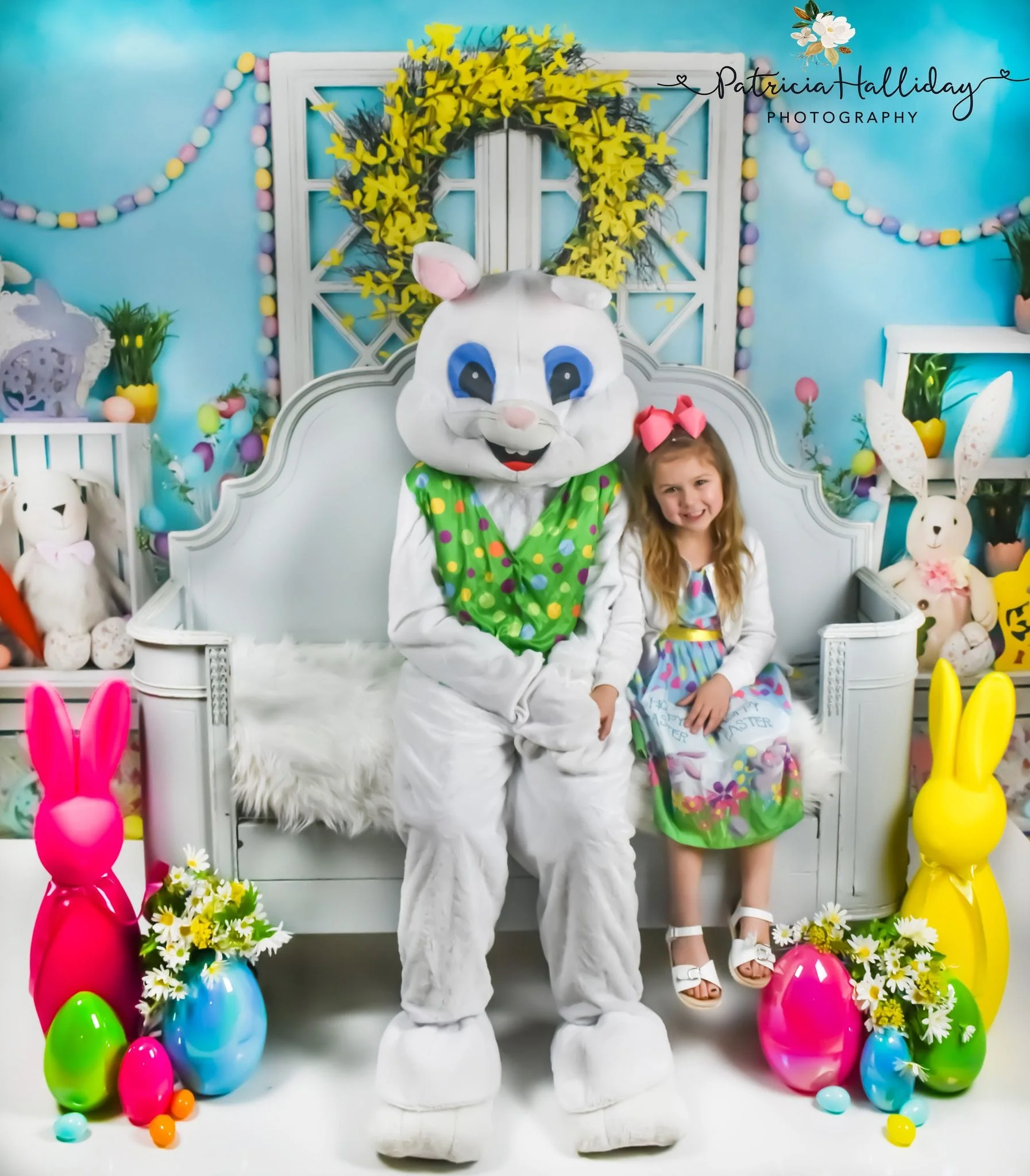 Kate Barn Door Easter Colorful Egg Cake Smash Backdrop for Photography - Image 4
