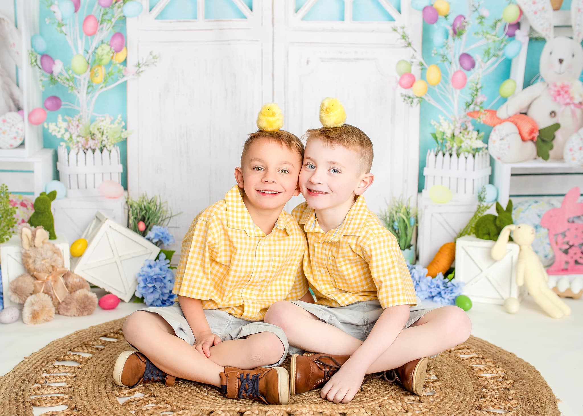 Kate Barn Door Easter Colorful Egg Cake Smash Backdrop for Photography - Image 8
