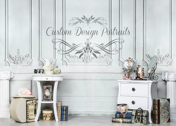 Kate Vintage Wall Parisian Style Classical Dressing Cabinet Backdrop for Photography Designed by Lisa Olson - Image 2