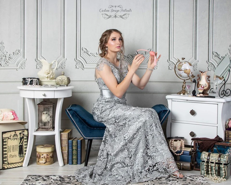 Kate Vintage Wall Parisian Style Classical Dressing Cabinet Backdrop for Photography Designed by Lisa Olson - Image 3