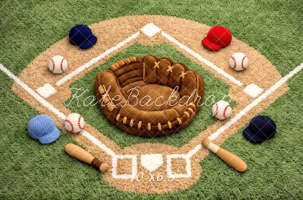 Kate Baseball Field Glove Bats Hats Backdrop Designed by Mini MakeBelieve - Image 4