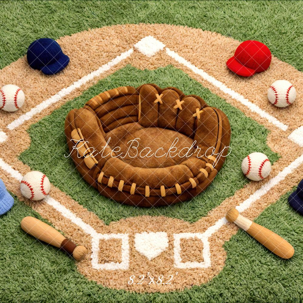 Kate Baseball Field Glove Bats Hats Backdrop Designed by Mini MakeBelieve - Image 5