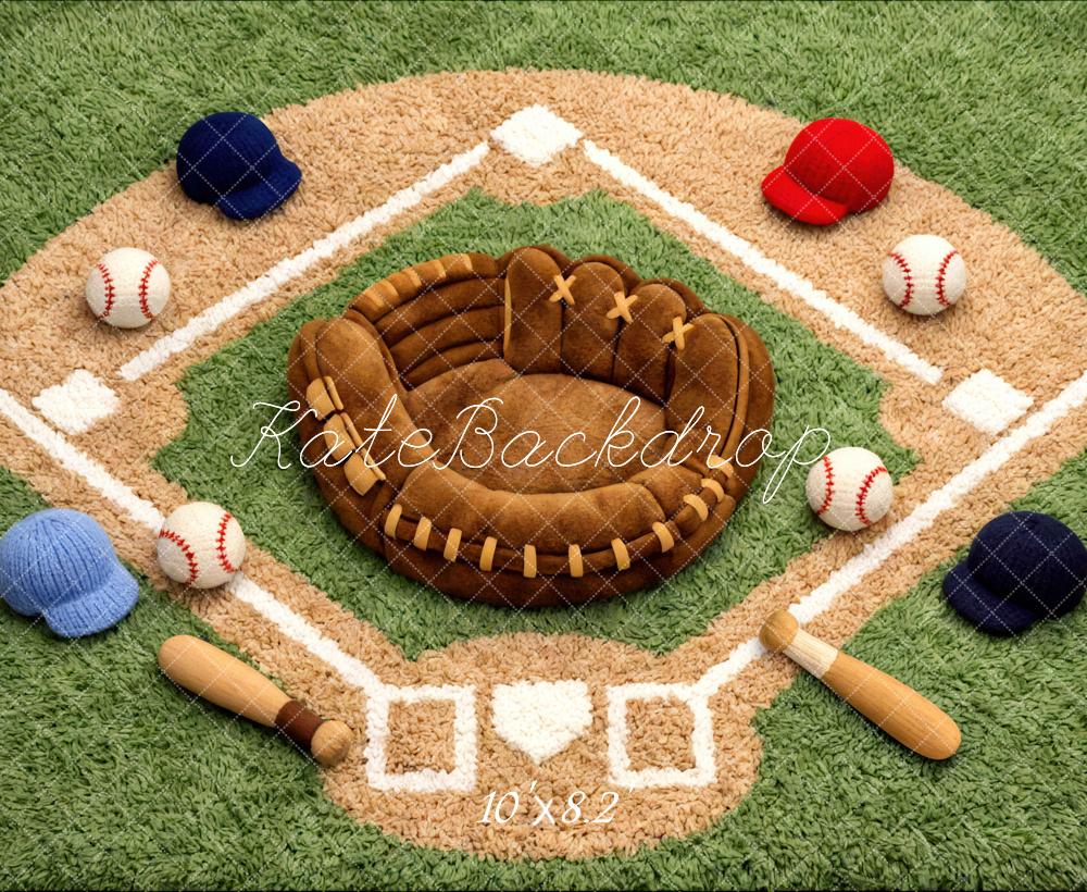 Kate Baseball Field Glove Bats Hats Backdrop Designed by Mini MakeBelieve - Image 6