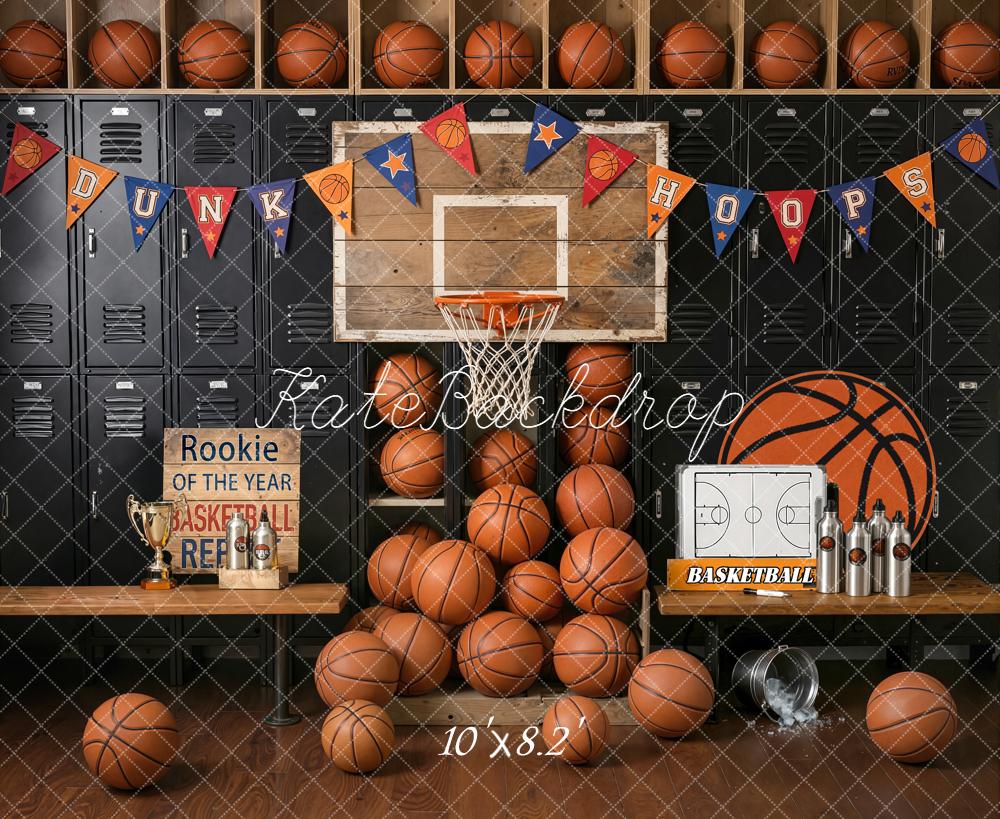 Kate Sport Basketball Locker Bench Net Backdrop Designed by Emstselch - Image 6