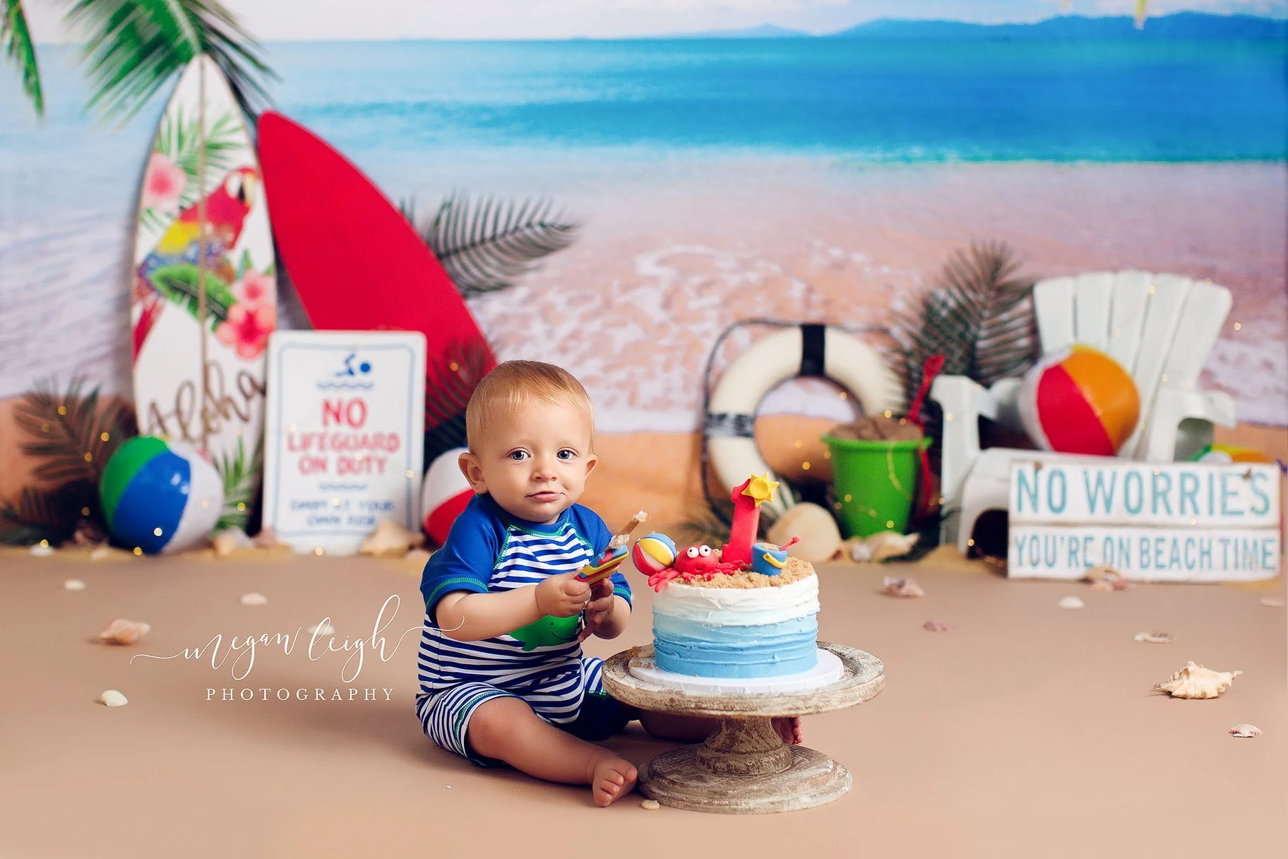 Kate Beach Day Sea Summer Backdrop for Photography Designed by Megan Leigh Photography - Image 3