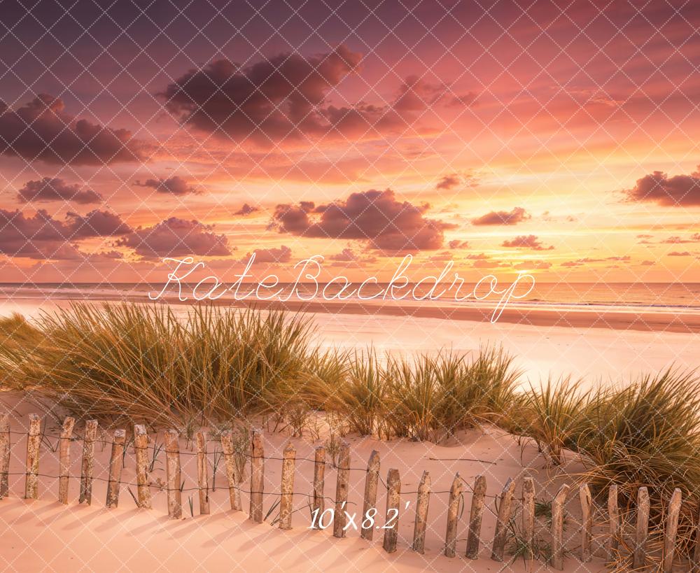 Kate Beach Dunes Sunset Clouds Fleece Backdrop Designed by Emetselch - Image 3