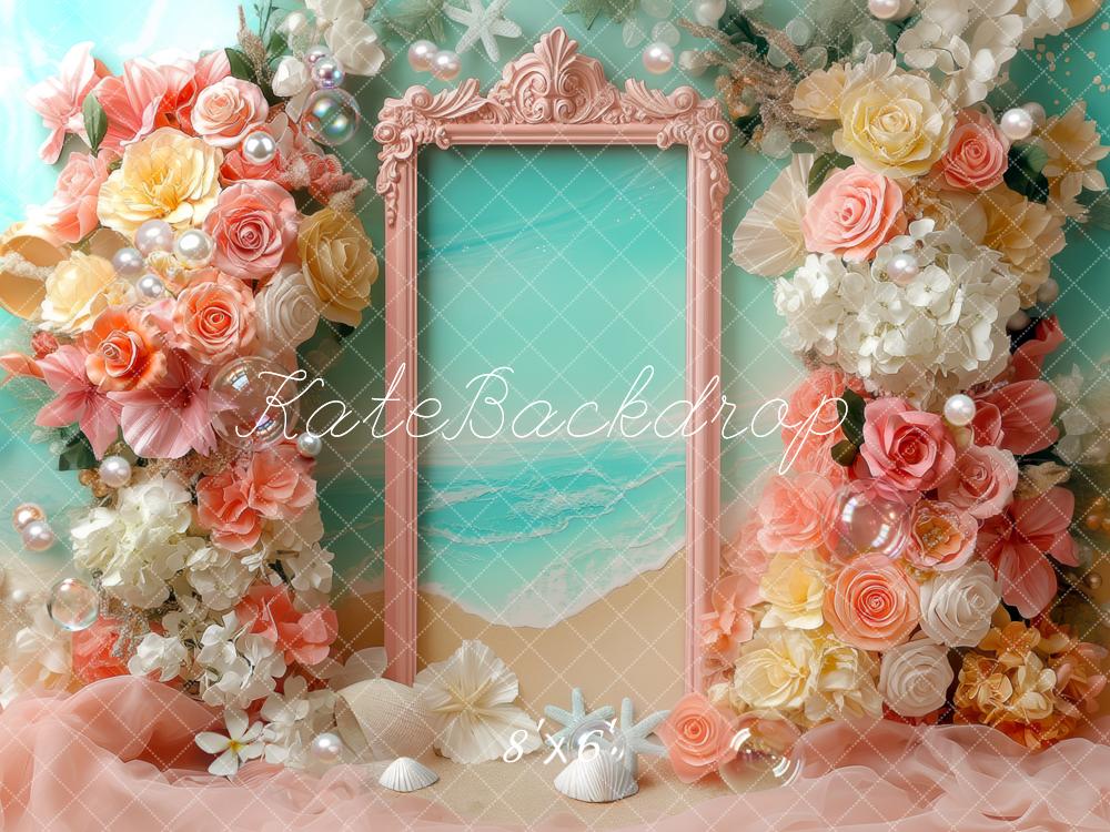 Kate Beach Flower Arch Seashells Backdrop Designed by Mini MakeBelieve - Image 3