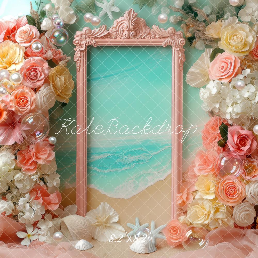 Kate Beach Flower Arch Seashells Backdrop Designed by Mini MakeBelieve - Image 5
