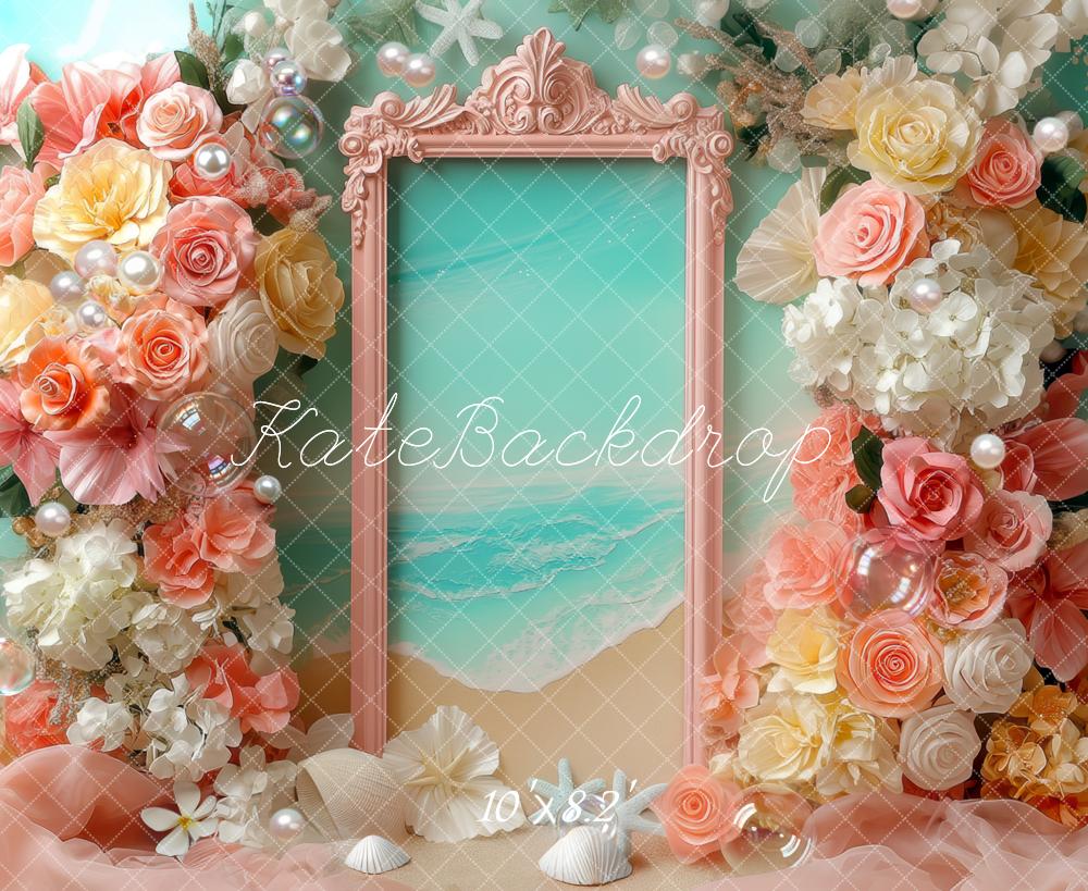 Kate Beach Flower Arch Seashells Backdrop Designed by Mini MakeBelieve - Image 6