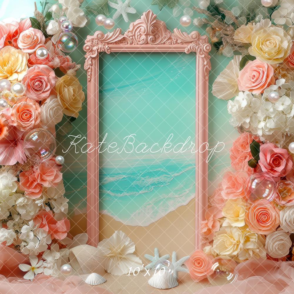 Kate Beach Flower Arch Seashells Backdrop Designed by Mini MakeBelieve - Image 7