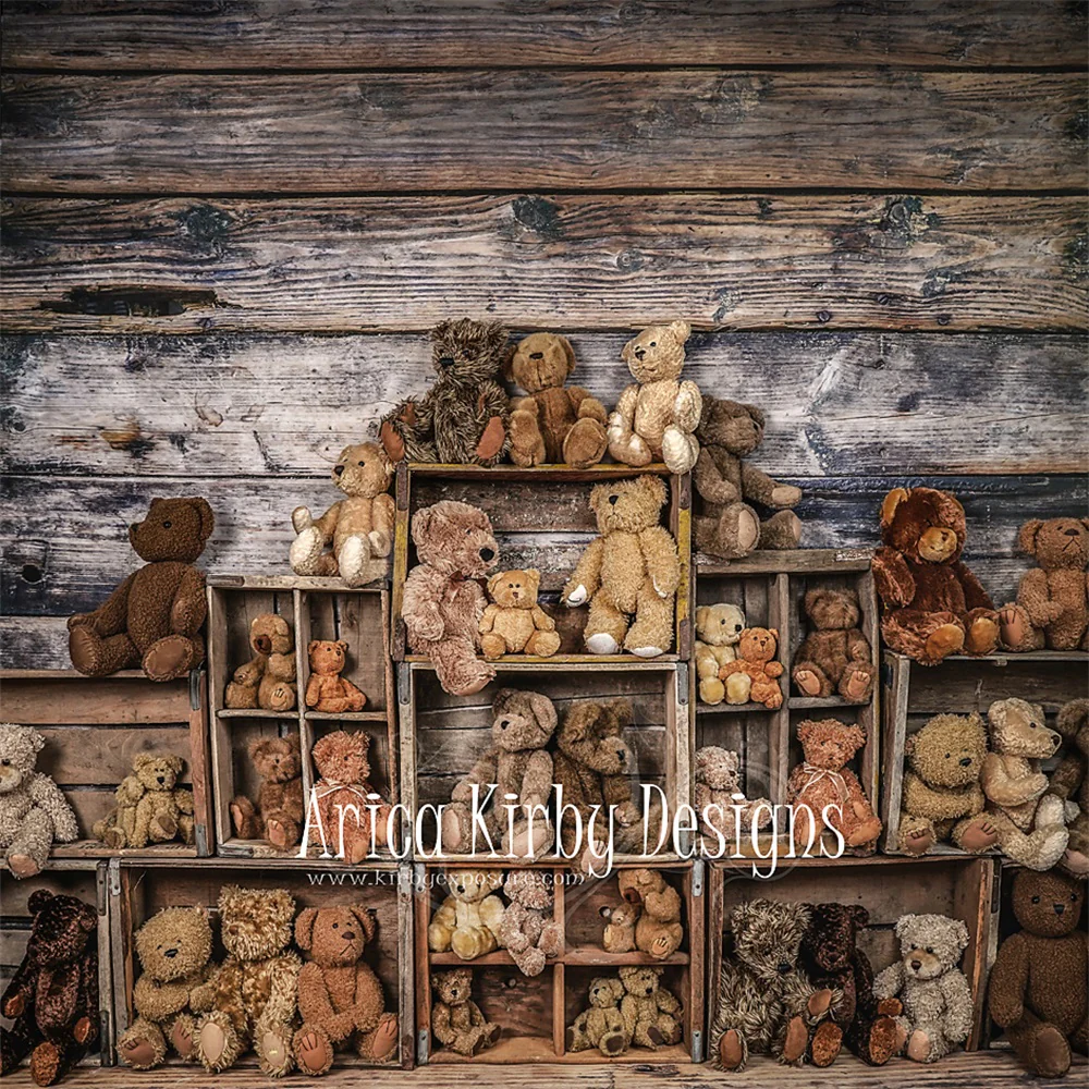 Kate Bear Crates Cake Smash Children Backdrop designed by Arica Kirby - Image 3