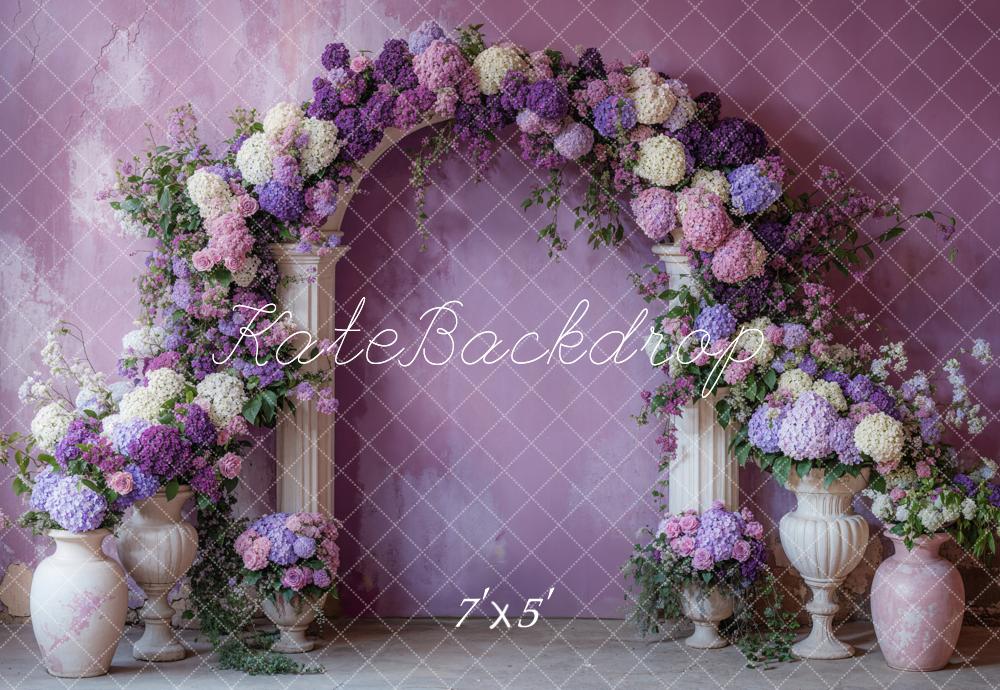 Kate Beautiful Purple Floral Arch Backdrop Designed by Emetselch - Image 2