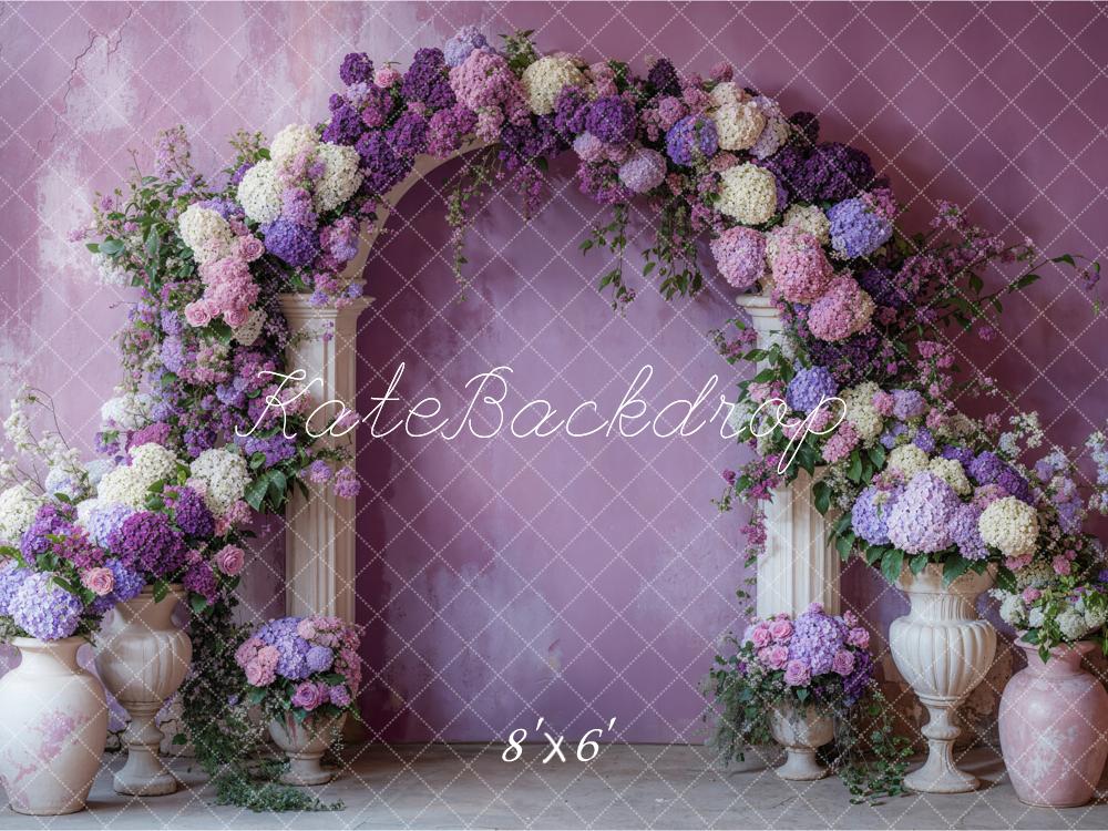 Kate Beautiful Purple Floral Arch Backdrop Designed by Emetselch - Image 4