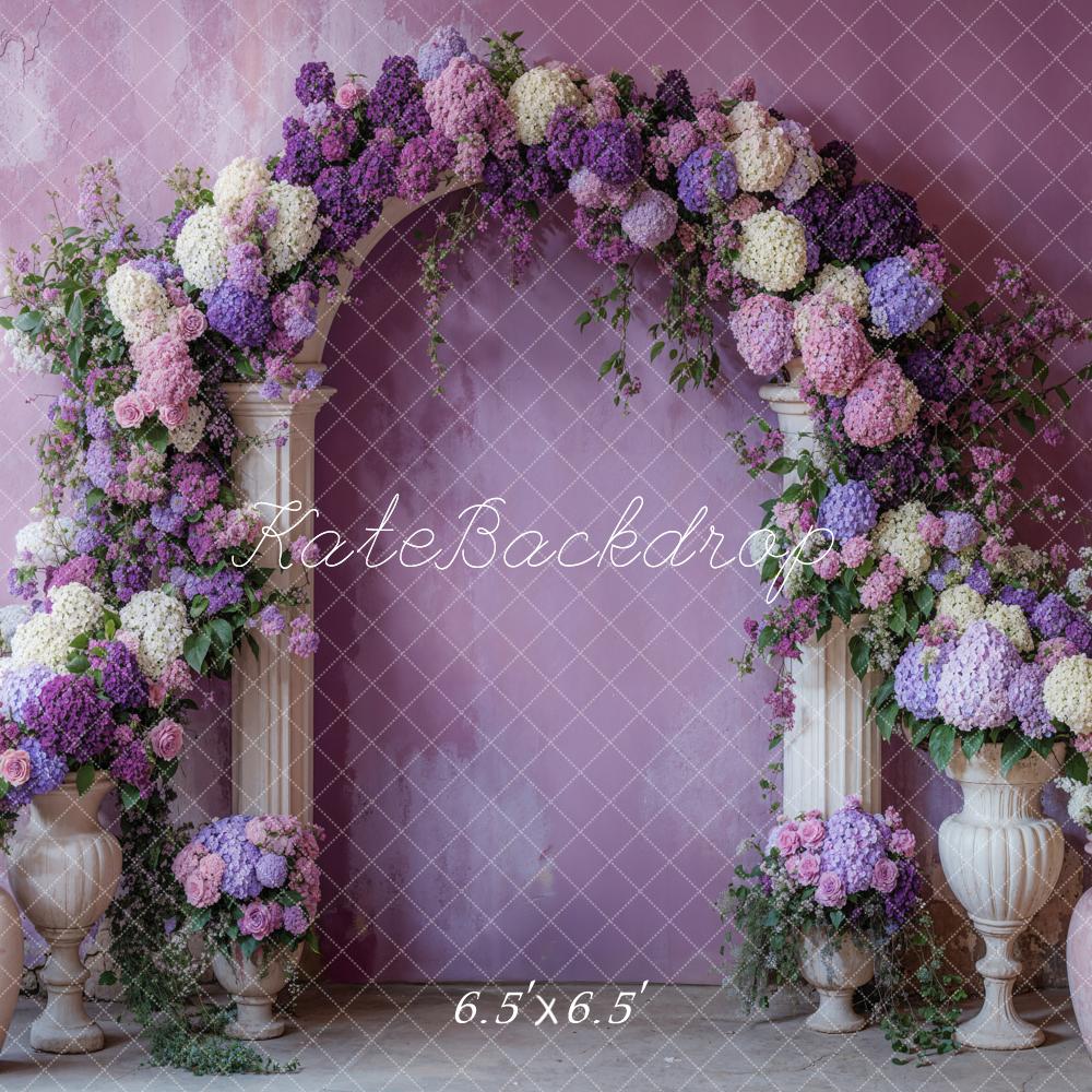 Kate Beautiful Purple Floral Arch Backdrop Designed by Emetselch - Image 5