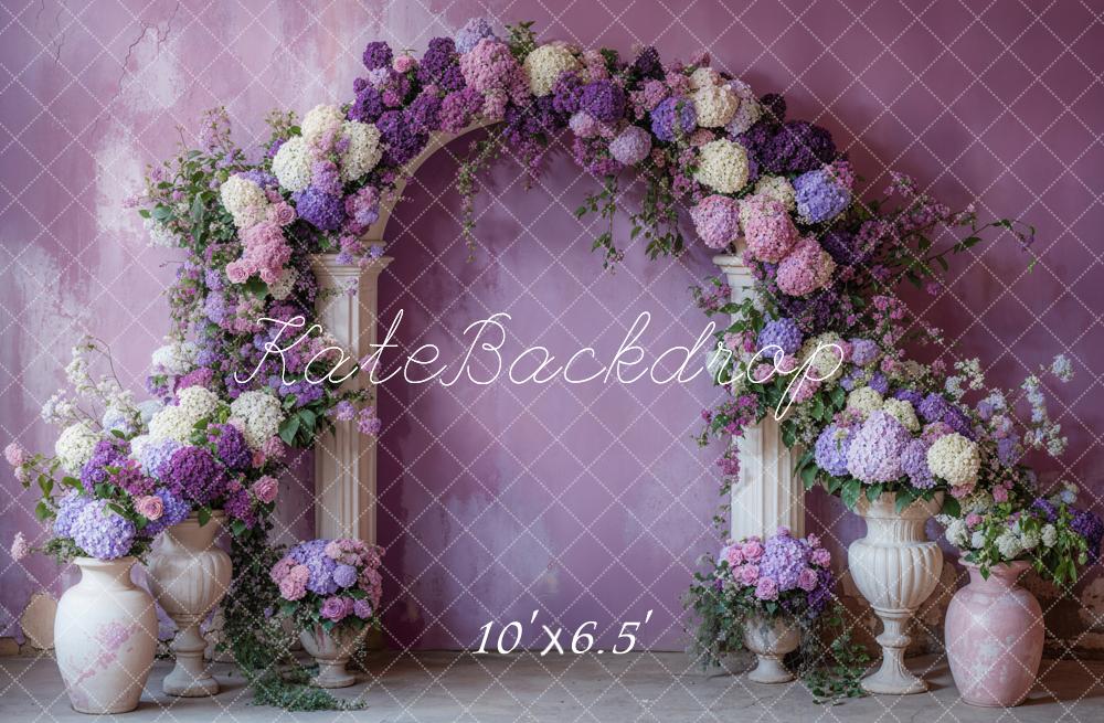 Kate Beautiful Purple Floral Arch Backdrop Designed by Emetselch - Image 6