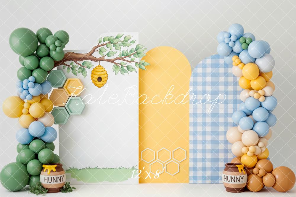 Kate Bee Tree Honeycomb Balloons Fleece Backdrop Designed by Patty Robert - Image 4