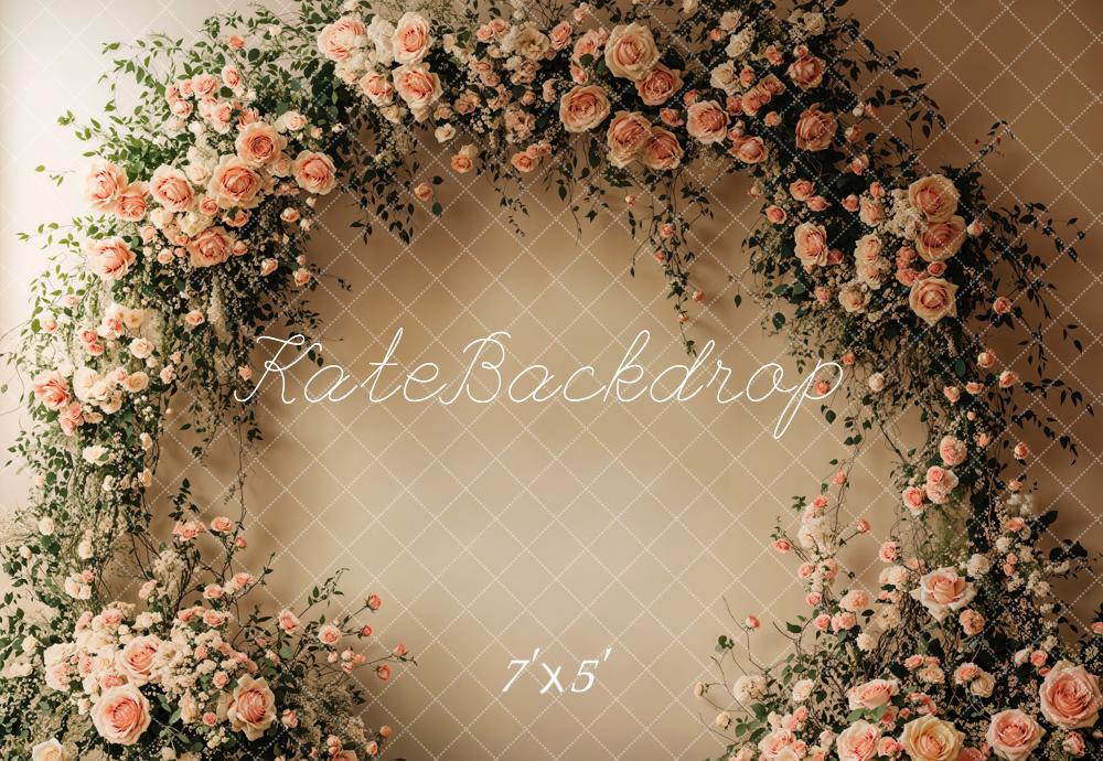 Kate Beige Arched Flower Wall Backdrop Designed by Emetselch - Image 2