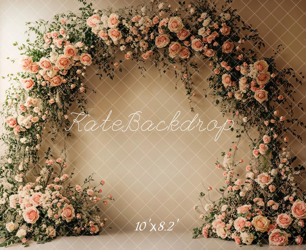 Kate Beige Arched Flower Wall Backdrop Designed by Emetselch - Image 7