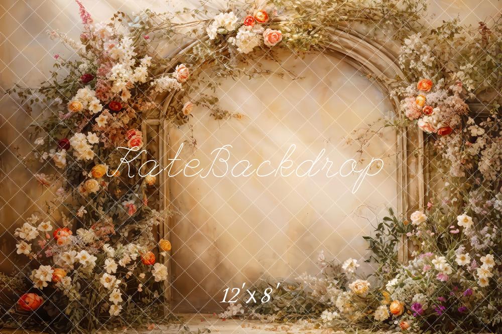 Kate Sunny Beige Flower Wall Spring Fleece Backdrop Designed by Emetselch - Image 10