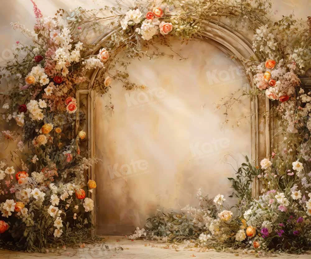 Kate Sunny Beige Flower Wall Spring Fleece Backdrop Designed by Emetselch - Image 9