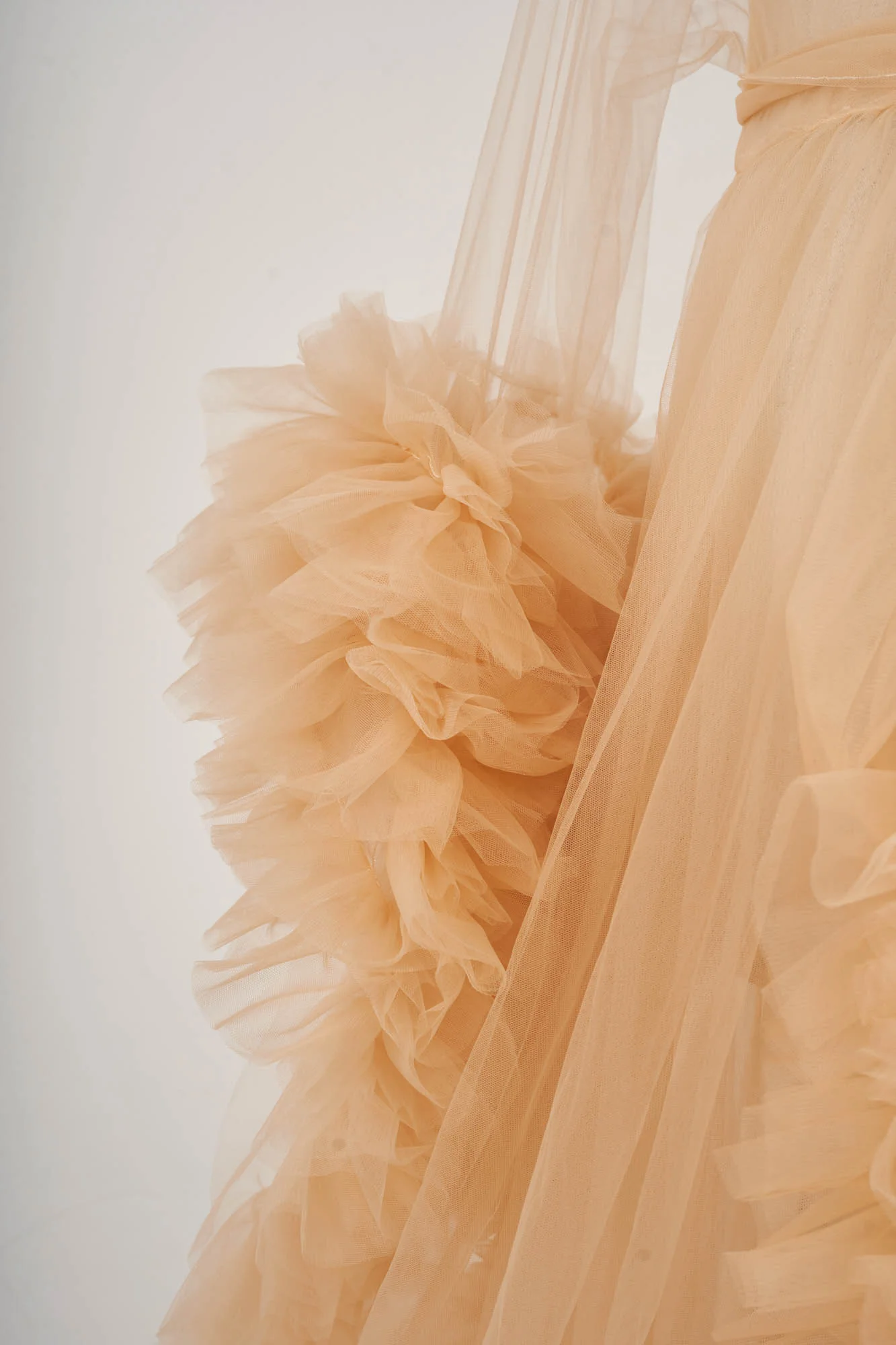 Kate Bell Sleeve Sheer Super Soft Ruffled Maternity Photoshoot Dress - Image 4