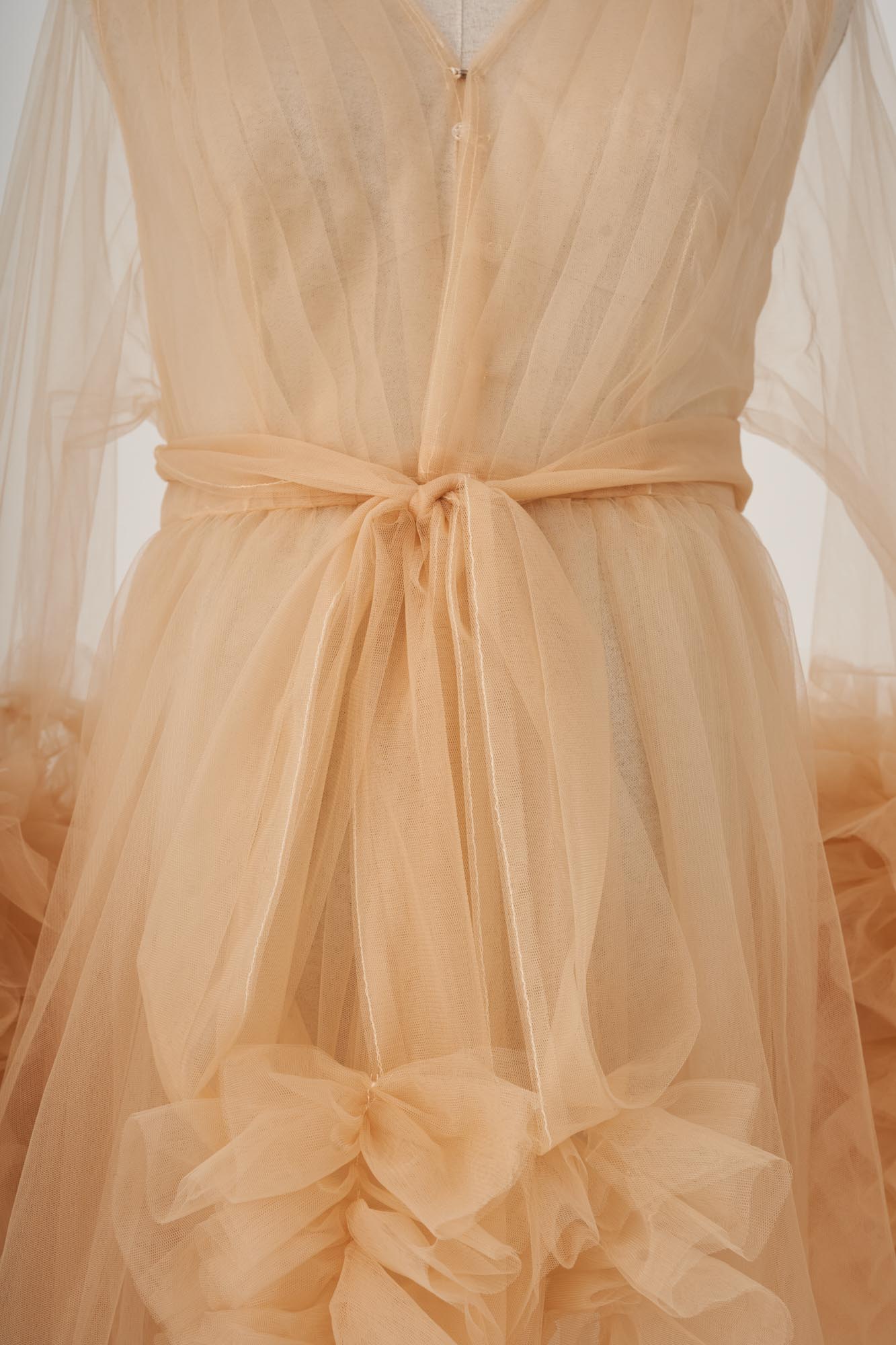 Kate Bell Sleeve Sheer Super Soft Ruffled Maternity Photoshoot Dress - Image 5