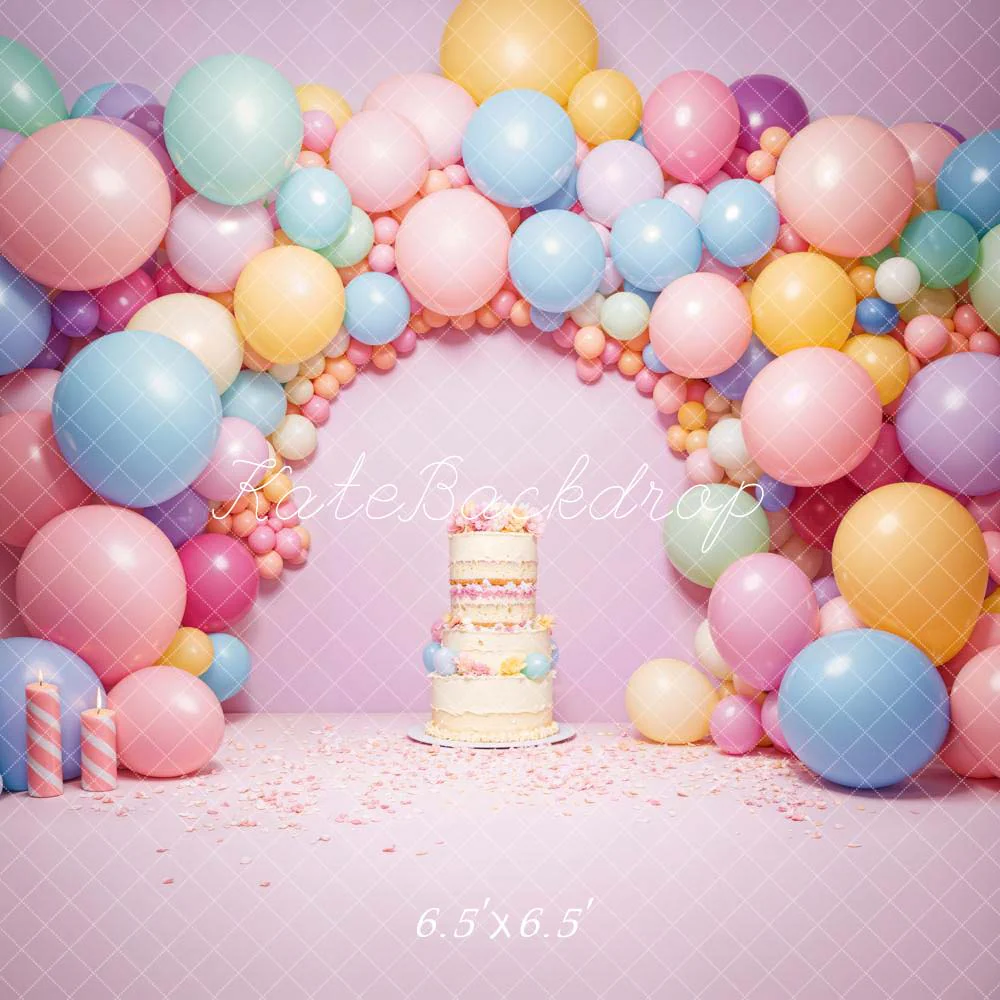 Kate Birhtday Balloon Arch Wall Cake Backdrop Designed by Chain Photography - Image 2