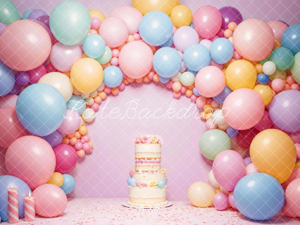 Kate Birhtday Balloon Arch Wall Cake Backdrop Designed by Chain Photography - Image 3
