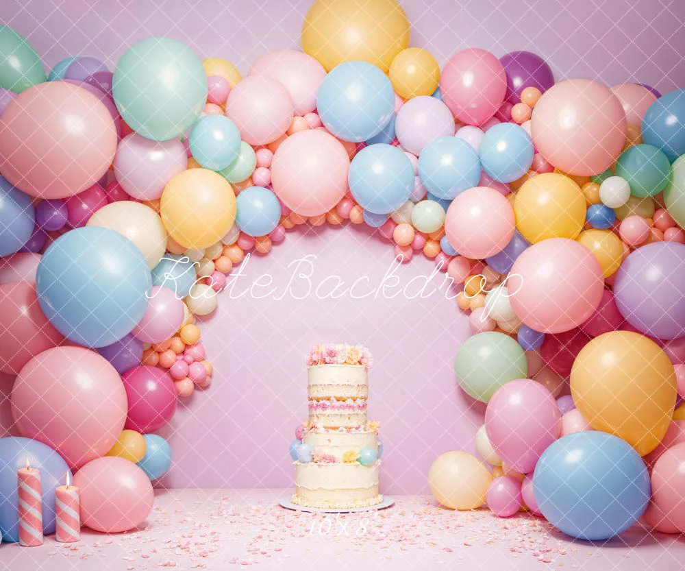 Kate Birhtday Balloon Arch Wall Cake Backdrop Designed by Chain Photography - Image 4