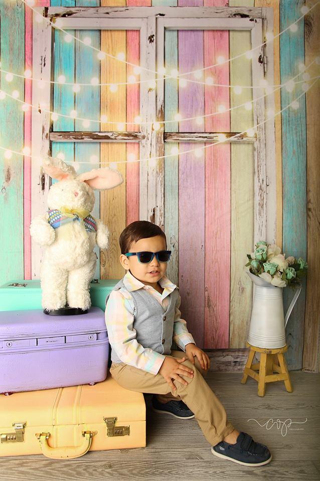 Kate Birthday Colorful Wood Wall Window Backdrop for Children Designed by JFCC - Image 10