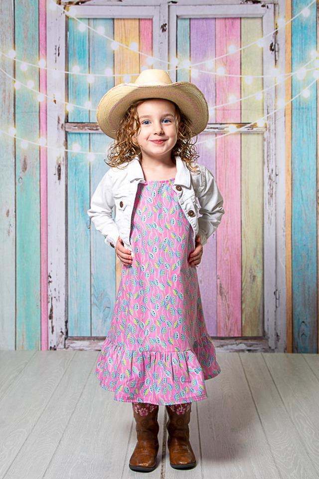 Kate Birthday Colorful Wood Wall Window Backdrop for Children Designed by JFCC - Image 3