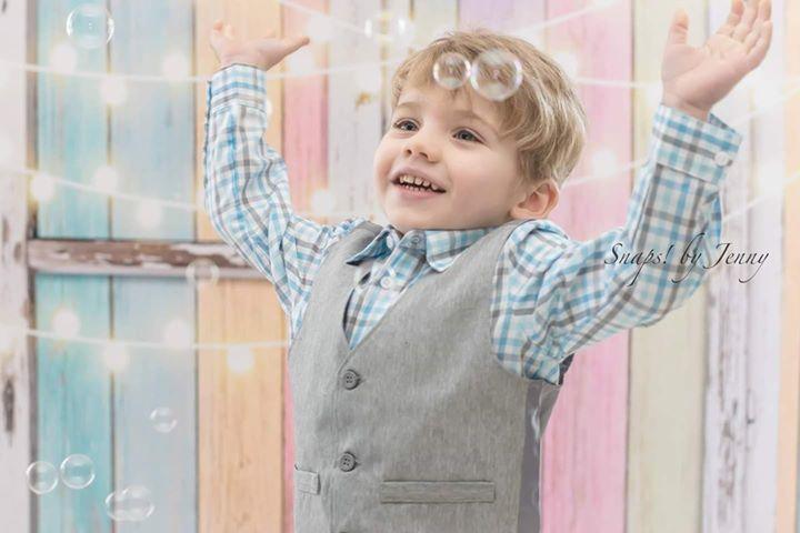 Kate Birthday Colorful Wood Wall Window Backdrop for Children Designed by JFCC - Image 9