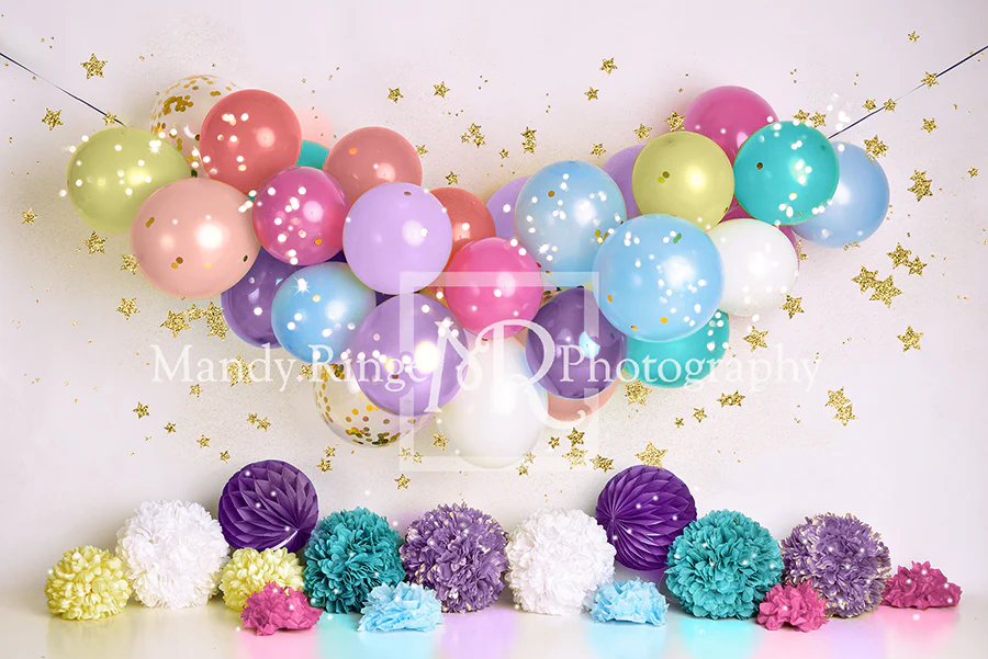 Kate Birthday Balloons and Stars Backdrop Designed By Mandy Ringe Photography - Image 2