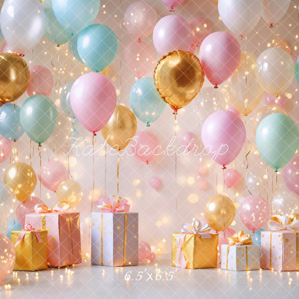 Kate Birthday Balloons Gifts Lights Backdrop Designed by Emetselch - Image 4