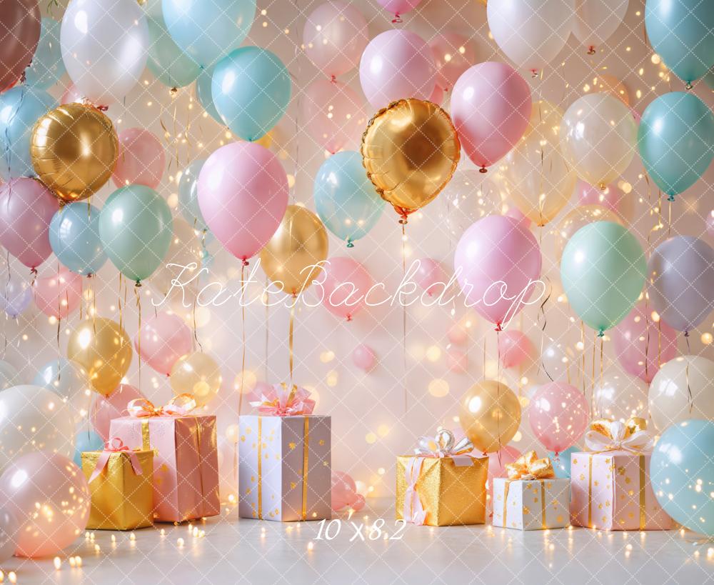 Kate Birthday Balloons Gifts Lights Backdrop Designed by Emetselch - Image 5