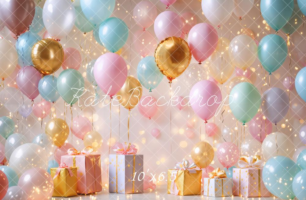 Kate Birthday Balloons Gifts Lights Backdrop Designed by Emetselch - Image 7