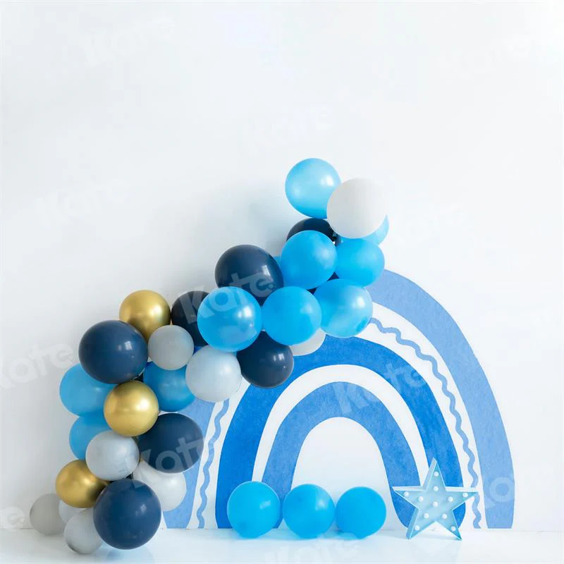 Kate Birthday Blue Rainbow Backdrop Designed by Uta Mueller Photography - Image 2