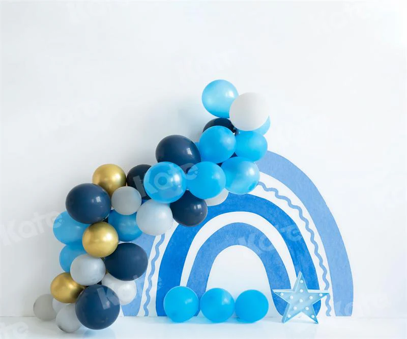 Kate Birthday Blue Rainbow Backdrop Designed by Uta Mueller Photography - Image 3