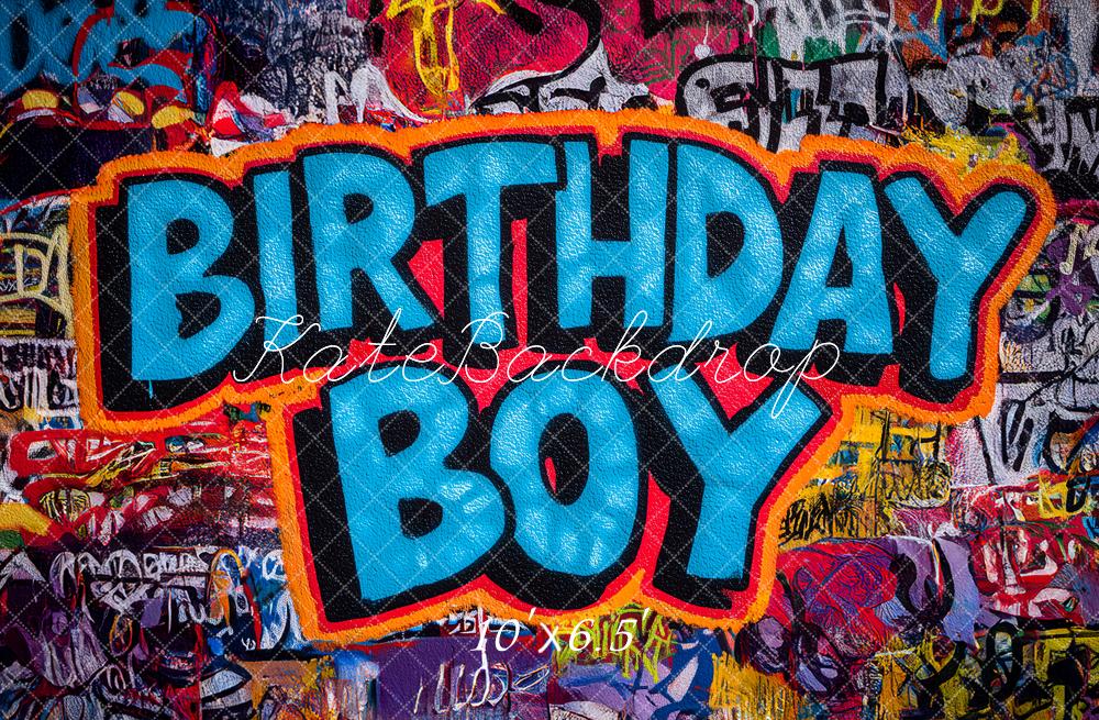 Kate Birthday Boy Graffiti Colourful Backdrop Designed by Angela Marie Photography - Image 4