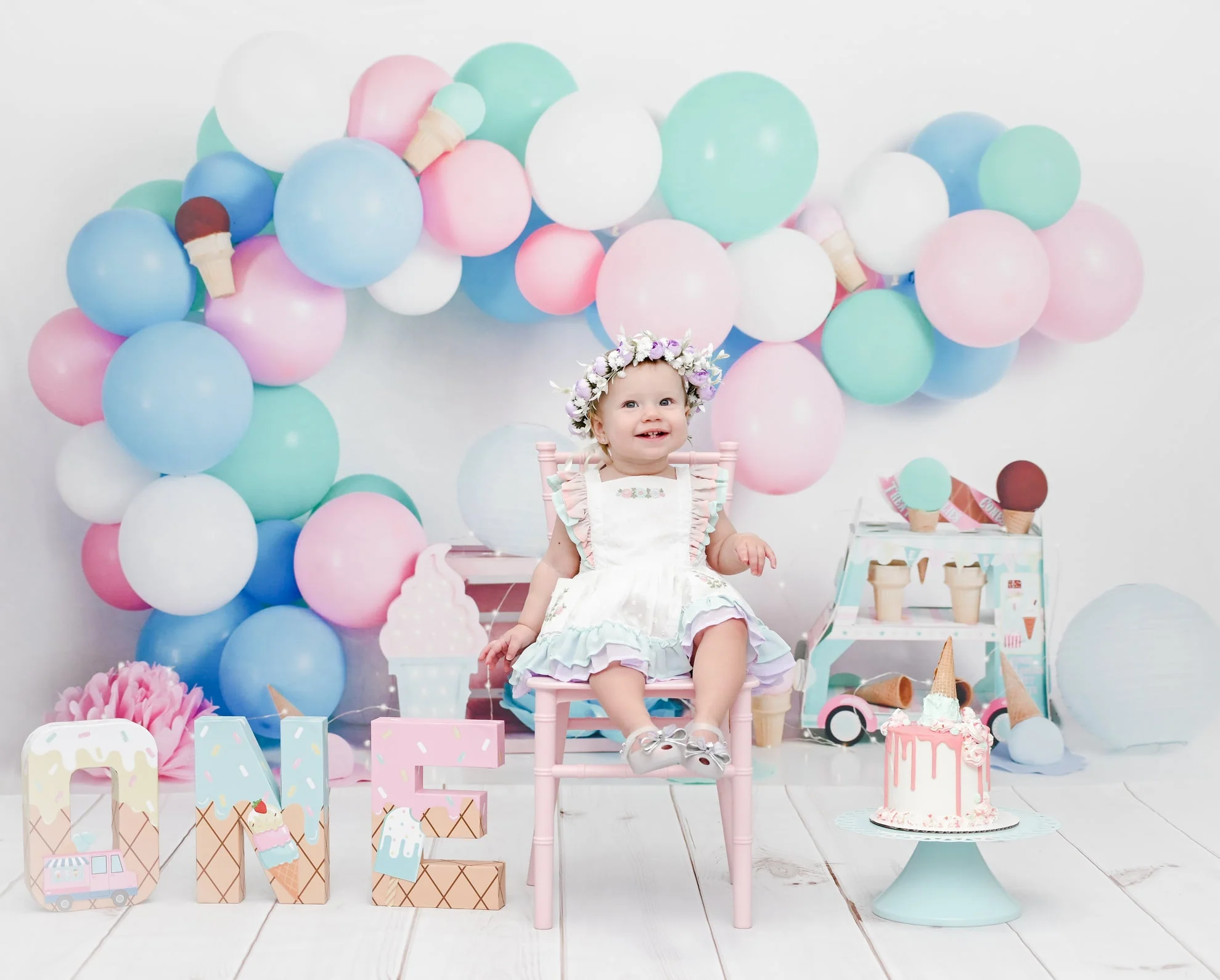 Kate Summer Ice-cream Balloons Backdrop Designed by Megan Leigh Photography - Image 3