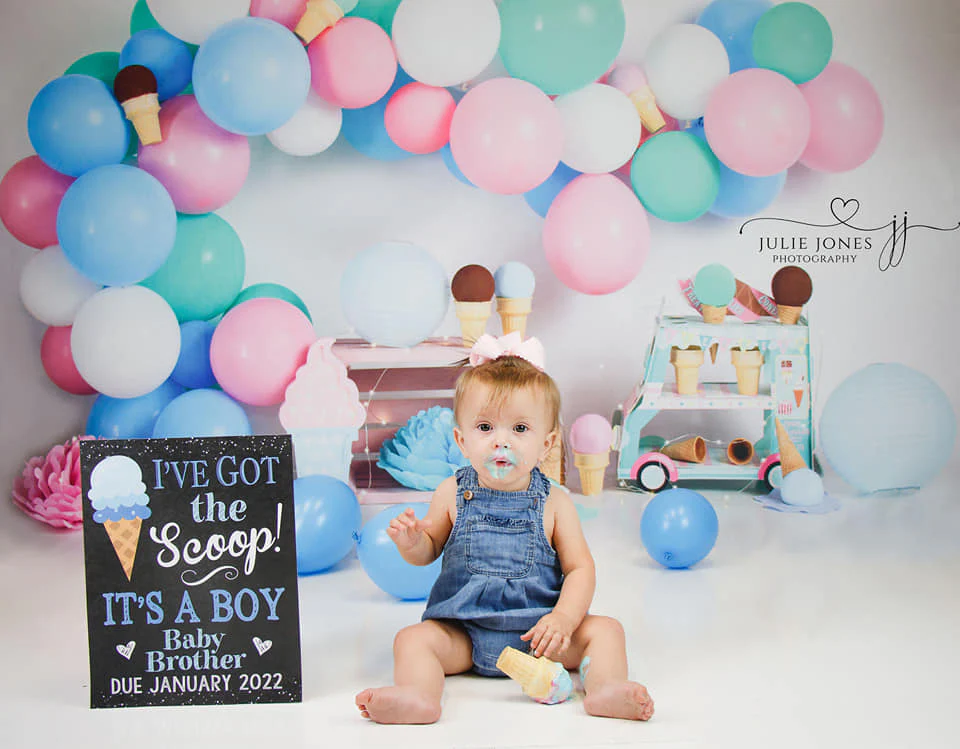 Kate Summer Ice-cream Balloons Backdrop Designed by Megan Leigh Photography - Image 5
