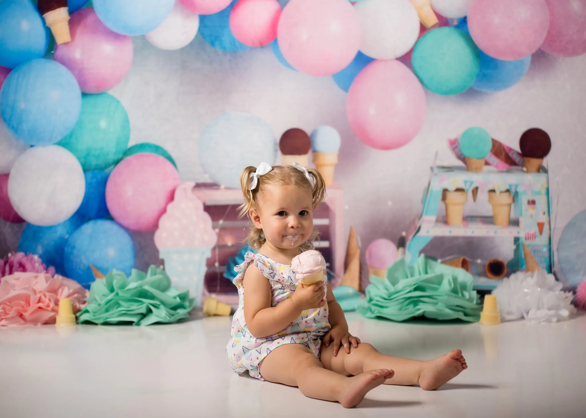 Kate Summer Ice-cream Balloons Backdrop Designed by Megan Leigh Photography - Image 7