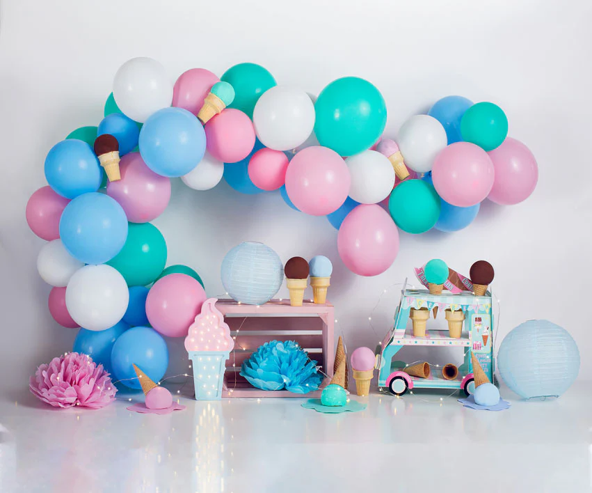 Kate Summer Ice-cream Balloons Backdrop Designed by Megan Leigh Photography - Image 8