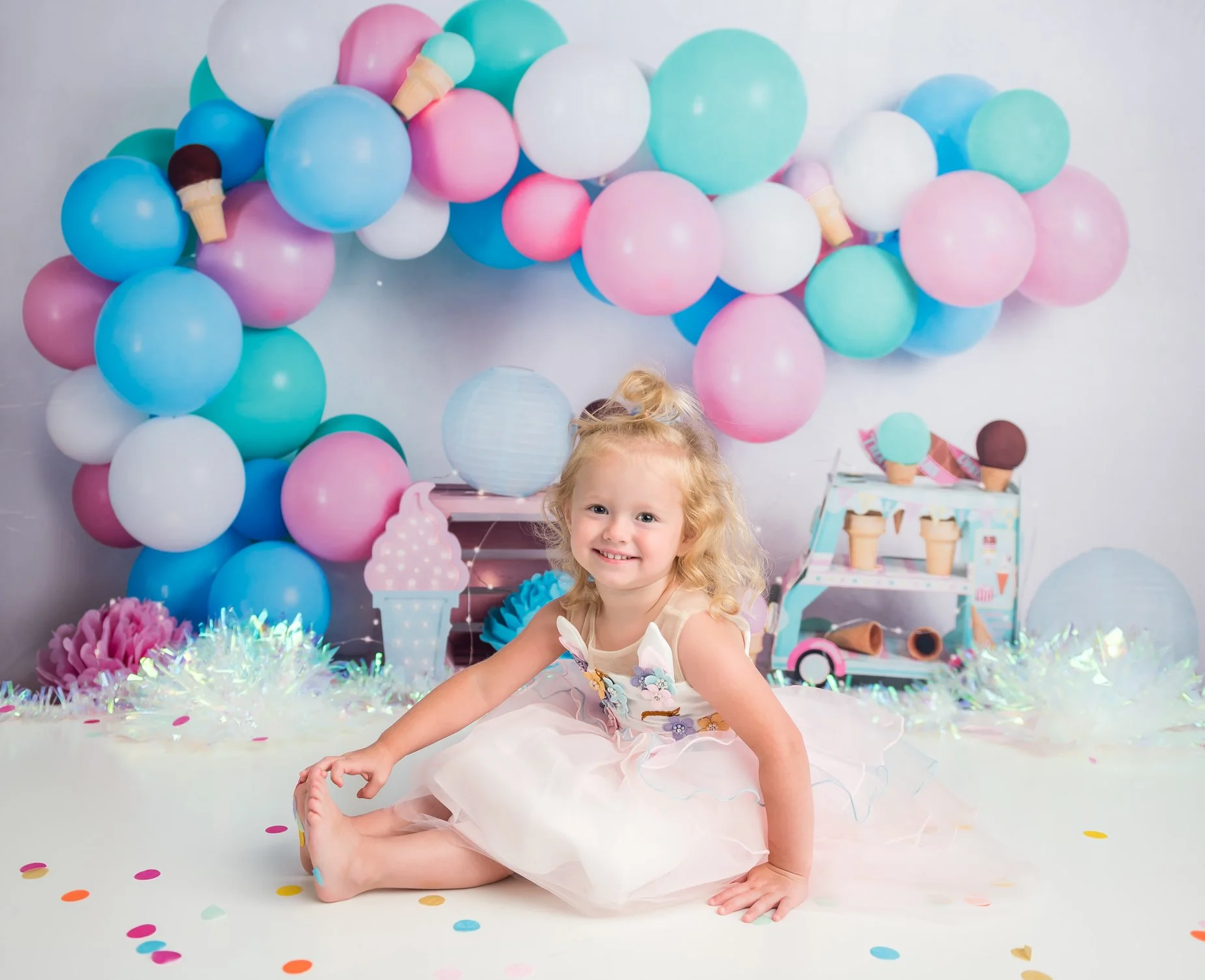 Kate Summer Ice-cream Balloons Backdrop Designed by Megan Leigh Photography - Image 9