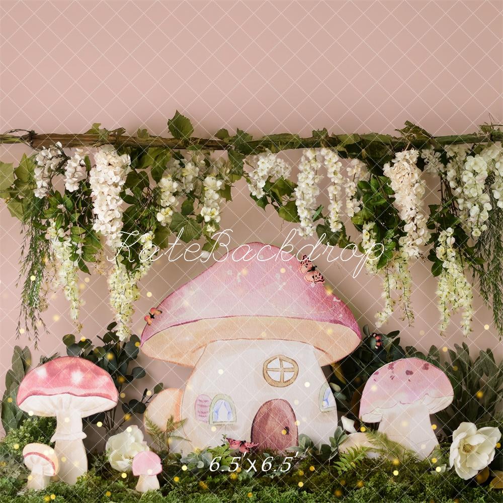 Kate Birthday Fairy Mushroom House Garden Backdrop Designed by Mandy Ringe Photography - Image 2