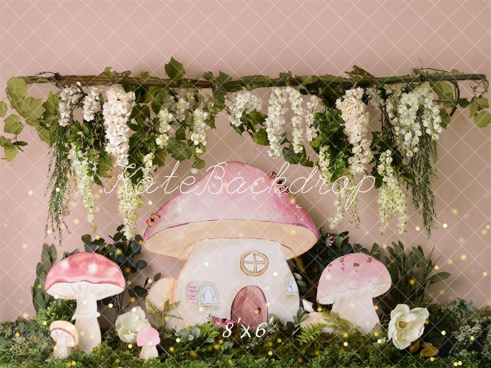 Kate Birthday Fairy Mushroom House Garden Backdrop Designed by Mandy Ringe Photography - Image 3